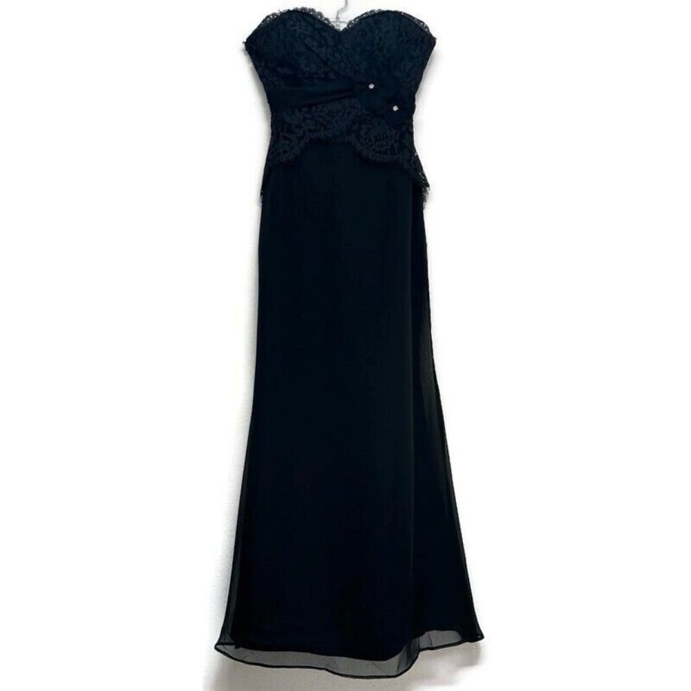 Rare Alvina Valenta Maids Lace Chiffon Gown Fit Flare Maxi Dress 6 Layered Part
